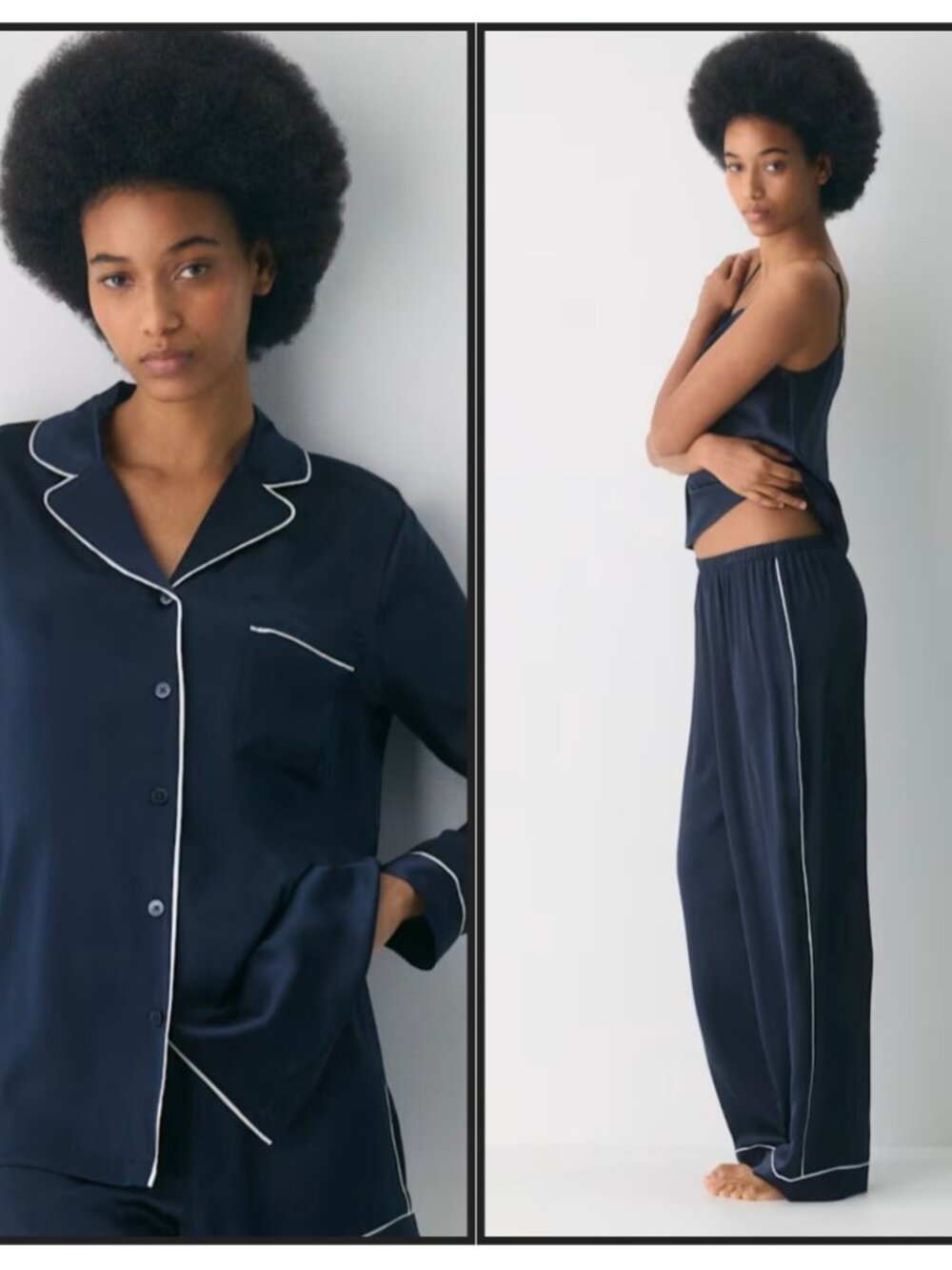 NWT Aritzia Nightside Silk Pajama Set Admiral S